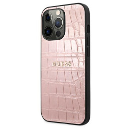 „Guess Croco Strap Collection“ iPhone 13 Pro / 13 6.1 colio dėklas – rožinis