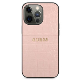 „Guess Croco Strap Collection“ iPhone 13 Pro / 13 6.1 colio dėklas – rožinis