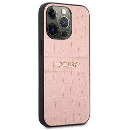 „Guess Croco Strap Collection“ iPhone 13 Pro / 13 6.1 colio dėklas – rožinis