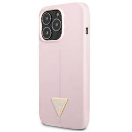 „Guess“ silikoninis trikampio formos dėklas, skirtas iPhone 13 Pro / 13 6.1" – violetinis
