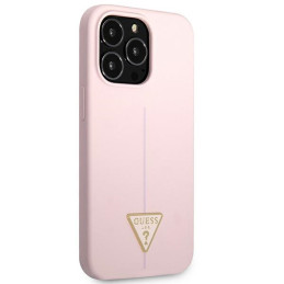 „Guess“ silikoninis trikampio formos dėklas, skirtas iPhone 13 Pro / 13 6.1" – violetinis