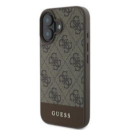 „Guess 4G“ apatinis juostelės dėklas, skirtas „iPhone 16 Plus 6.7“ – rudas
