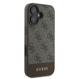 „Guess 4G“ apatinis juostelės dėklas, skirtas „iPhone 16 Plus 6.7“ – rudas