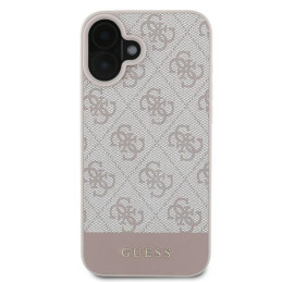 „Guess 4G“ apatinis juostelės dėklas, skirtas „iPhone 16 Plus 6.7“ – rožinis