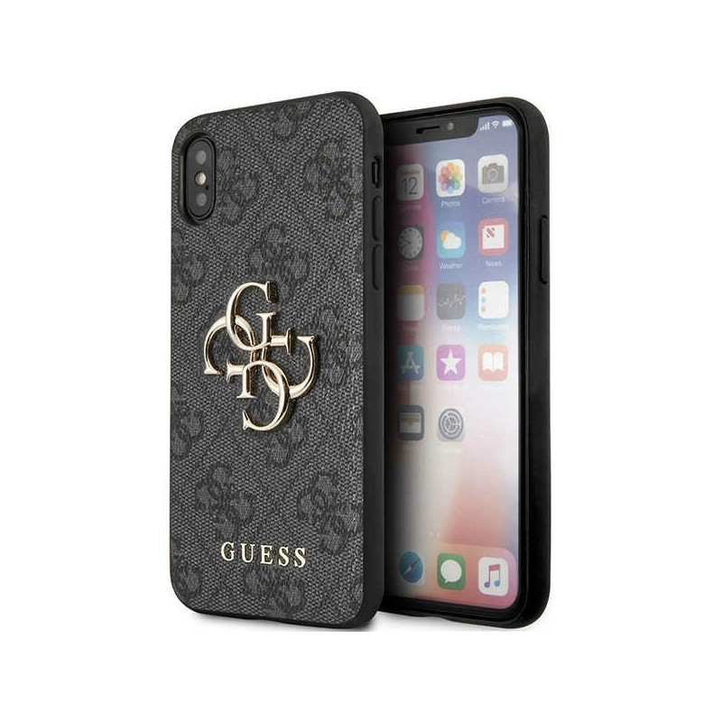 iPhone X/ XS dėklas „Guess 4G Big Metal Logo“ – pilkas