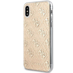 „Guess 4G“ blizgučiais puoštas iPhone X/ Xs dėklas – auksinis