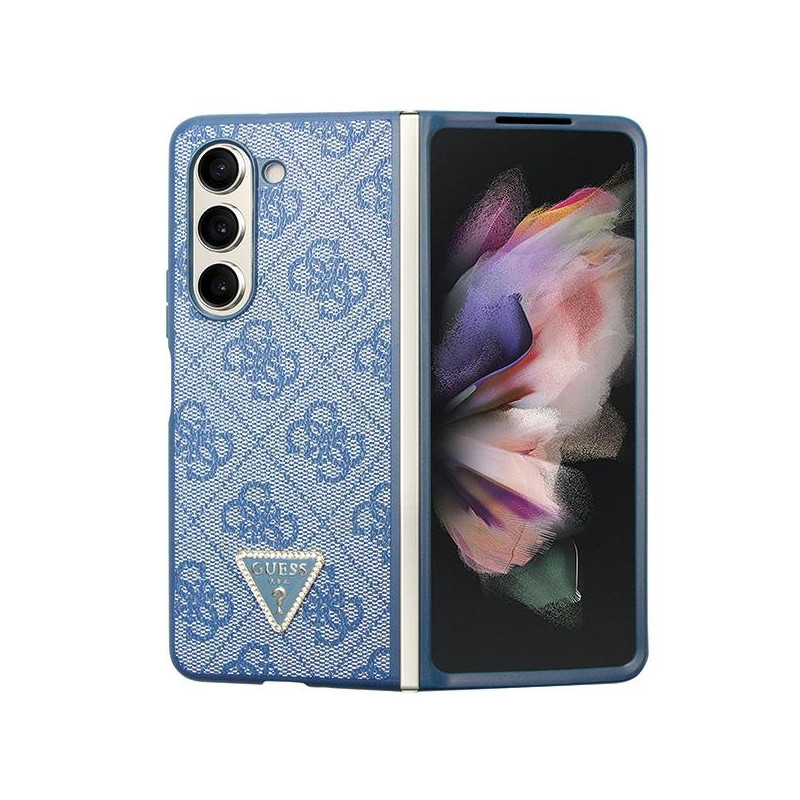 „Guess 4G“ trikampio formos „Strass“ dėklas, skirtas „Samsung Galaxy Z Fold 5“ – mėlynas