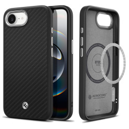 „Spigen Enzo Aramid MagSafe iPhone 16e“ dėklas – juodas