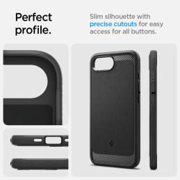„Spigen Rugged Armor MagSafe“ dėklas, skirtas „iPhone 16e“ – juodas