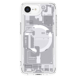 „Spigen Ultra Hybrid MagSafe“ dėklas, skirtas „iPhone 16e Zero One“ – baltas