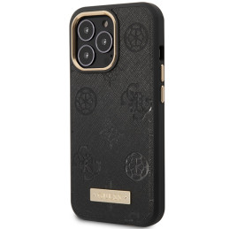 „Guess Peony Logo Plate MagSafe“ dėklas, skirtas iPhone 14 Pro Max 6.7" – juodas