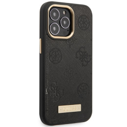 „Guess Peony Logo Plate MagSafe“ dėklas, skirtas iPhone 14 Pro Max 6.7" – juodas