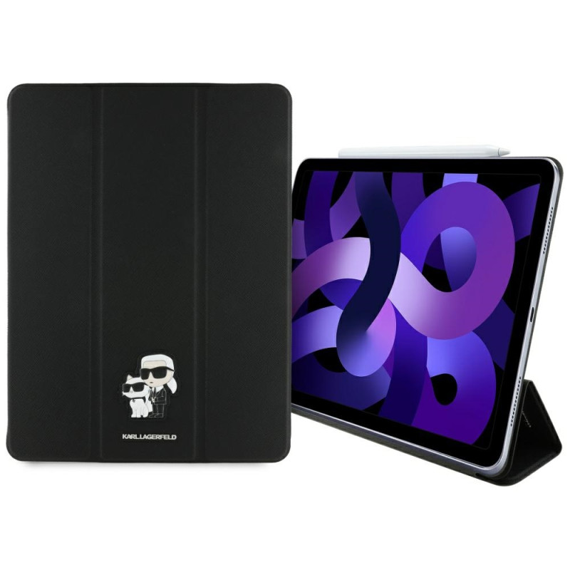 „Karl Lagerfeld Saffiano“ magnetinis „Karl & Choupette“ dėklas „iPad Air 13“ (2024) – juodas