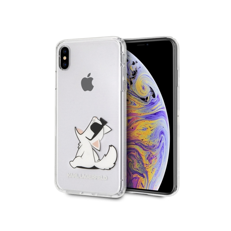 Karl Lagerfeld „Choupette Fun iPhone Xs Max“ dėklas – permatomas
