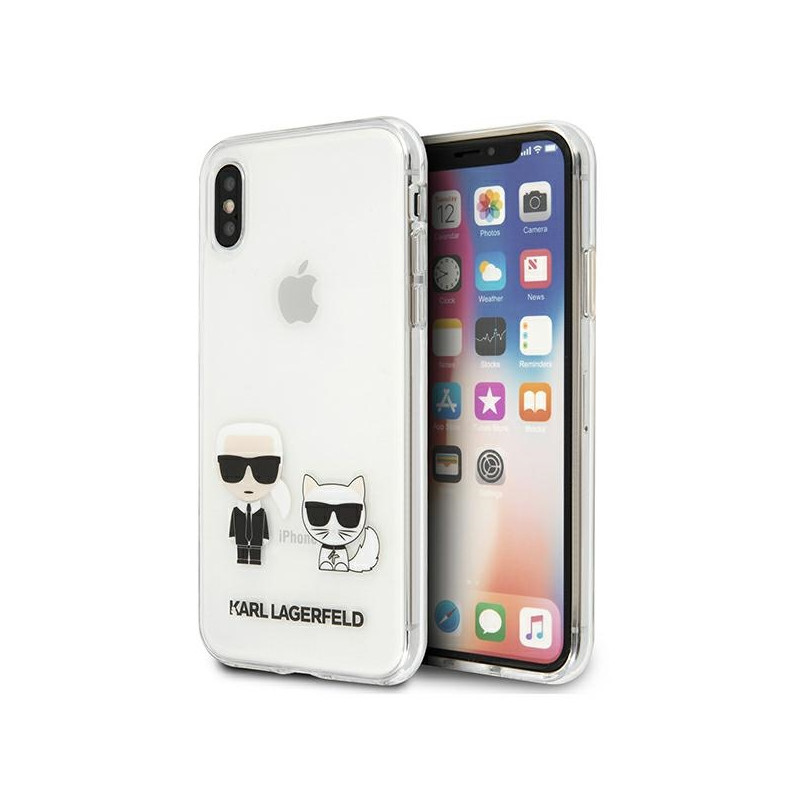 Karl Lagerfeld Karl & Choupette iPhone Xs Max dėklas – permatomas