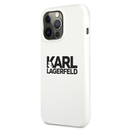 „Karl Lagerfeld“ silikoninis dėklas su „Stack“ logotipu, skirtas „iPhone 13 Pro“ / 13 6.1 colio – baltas