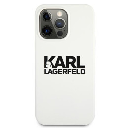 „Karl Lagerfeld“ silikoninis dėklas su „Stack“ logotipu, skirtas „iPhone 13 Pro“ / 13 6.1 colio – baltas