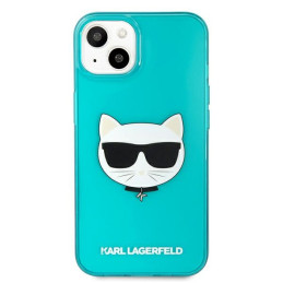 Karl Lagerfeld blizgučiais puoštas „Choupette Fluo“ dėklas, skirtas „iPhone 13 mini 5.4“ – mėlynas