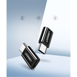 Ugreen mikro USB į USB C tipo adapteris juodas (30391)