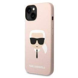 „Karl Lagerfeld“ silikoninis „Karl& 39 s Head“ dėklas, skirtas „iPhone 14 / 15 / 13“ 6.1 colio – rožinis