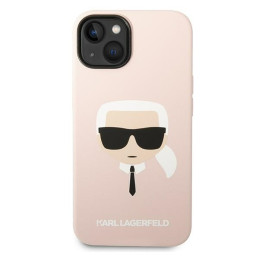 „Karl Lagerfeld“ silikoninis „Karl& 39 s Head“ dėklas, skirtas „iPhone 14 / 15 / 13“ 6.1 colio – rožinis