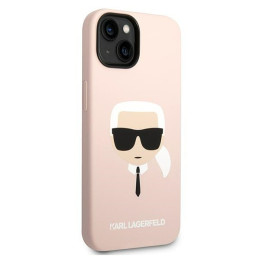 „Karl Lagerfeld“ silikoninis „Karl& 39 s Head“ dėklas, skirtas „iPhone 14 / 15 / 13“ 6.1 colio – rožinis