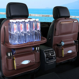 Automobilinis laikiklis sėdynei, sėdynės apsauga, sėdynės užvalkalas, lentyna, mini automobilinis staliukas, smėlio spal...