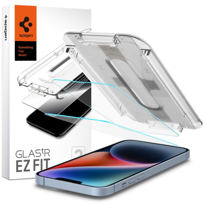 Spigen Glas.tR EZ Fit grūdintas stiklas iPhone 13 / 13 Pro / 14 - 2 vnt.