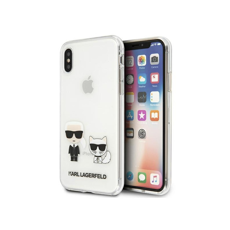 Karl Lagerfeld Karl & Choupette iPhone X / Xs dėklas – permatomas
