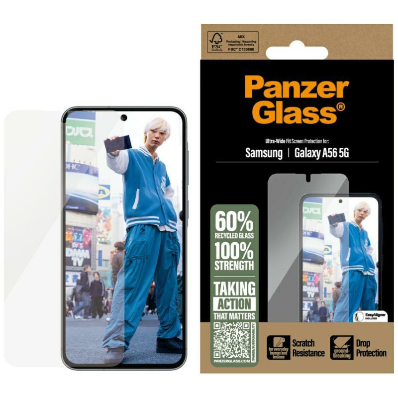 „PanzerGlass“ itin plataus diametro grūdintas stiklas, skirtas „Samsung Galaxy A56 5G“