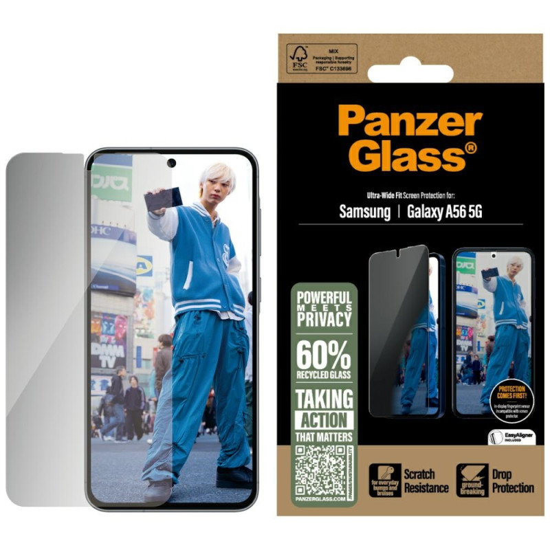 „PanzerGlass“ itin plataus profilio privatumo stiklas, skirtas „Samsung Galaxy A56 5G“
