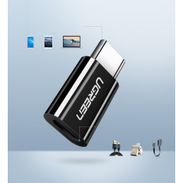 Ugreen mikro USB į USB C tipo adapteris juodas (30391)