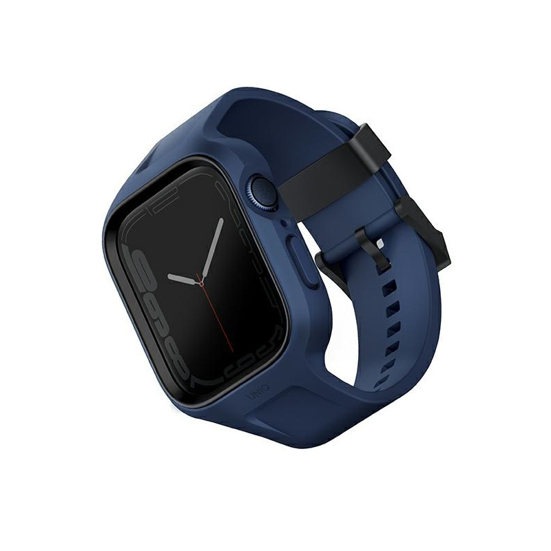 UNIQ Monos 2 viename dirželio ir dėklo rinkinys Apple Watch 45 / 44 mm – mėlynas