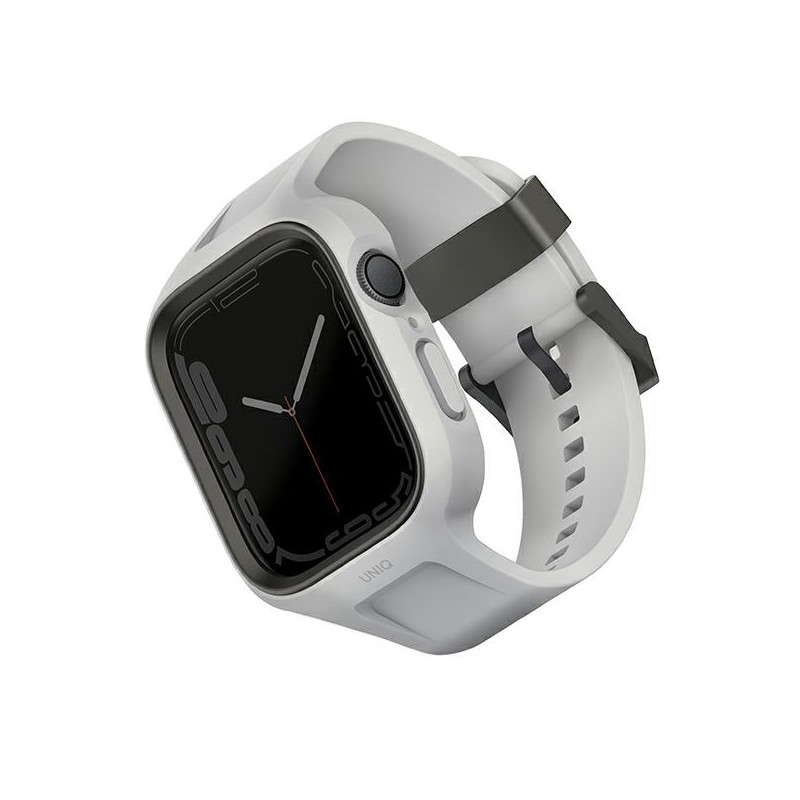 UNIQ Monos 2 viename dirželio ir dėklo rinkinys Apple Watch 45 / 44 mm – pilkas