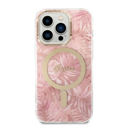 „Guess MagSafe“ dėklas ir įkroviklis, skirtas „iPhone 14 Pro 6.1“ – rožinis