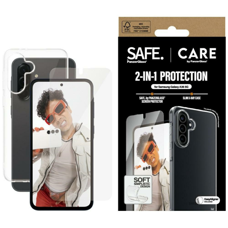 „CARE by PanzerGlass“ madingas 2in1 dėklas + stiklas, skirtas „Samsung Galaxy A36 5G“