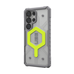 UAG Pathfinder skaidraus magneto magnetinis dėklas ir riešo dirželis, skirtas Samsung Galaxy S25 Ultra 5G – neoninės pil...