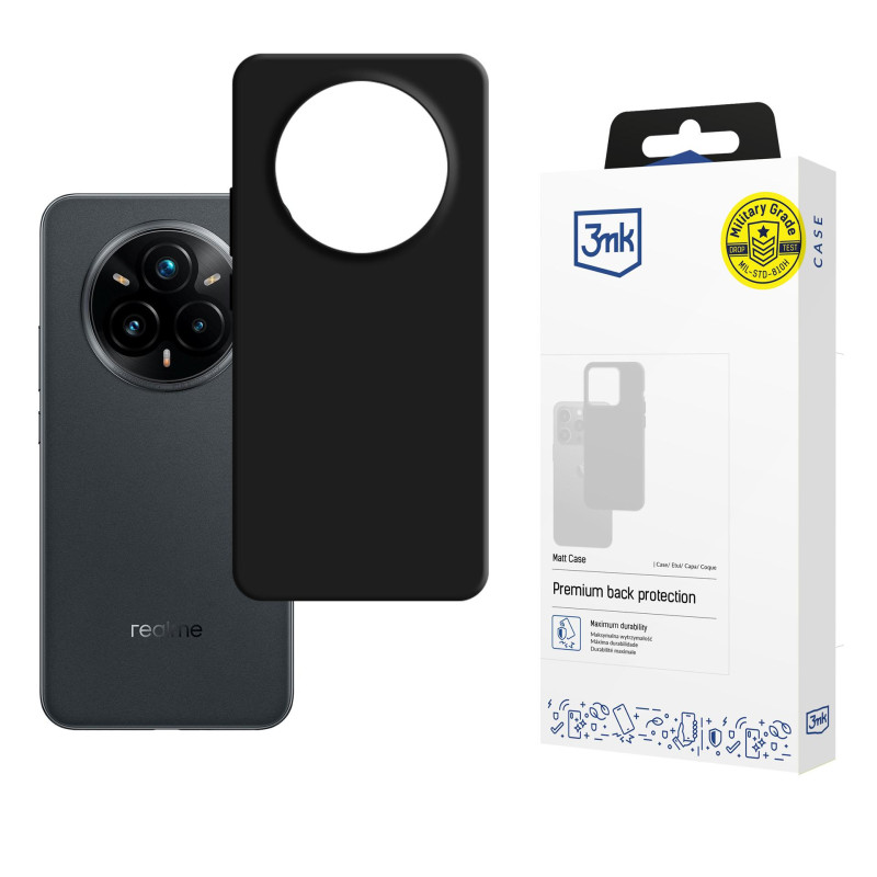 3mk matinis dėklas, skirtas „Realme 14 Pro+“ – juodas