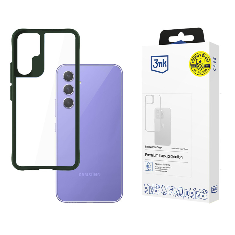 3mk Satin Armor dėklas+, skirtas Samsung Galaxy A54 5G - žalias