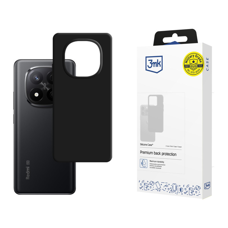 3mk silikoninis dėklas, skirtas „Xiaomi Redmi Note 14 Pro+“ - juodas