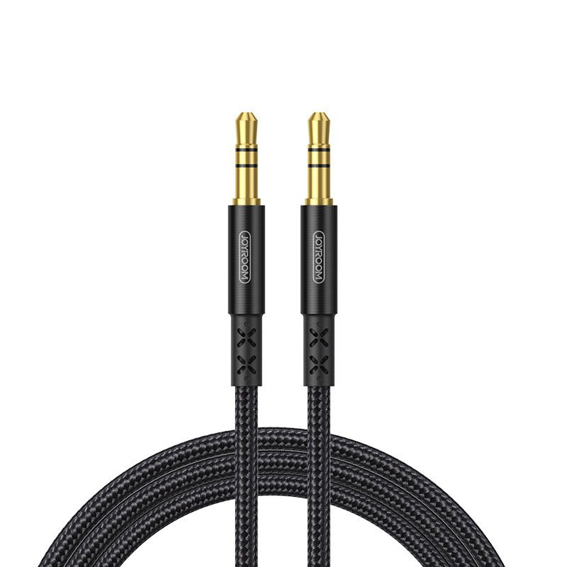 „Joyroom“ automobilio stereo garso kabelis SY-10A1, stereo AUX mini lizdas 3,5 mm / mini lizdas 3,5 mm, 1 m - juodas