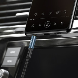 „Joyroom“ automobilio stereo garso kabelis SY-10A1, stereo AUX mini lizdas 3,5 mm / mini lizdas 3,5 mm, 1 m - juodas