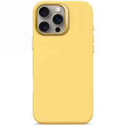 „Decoded“ antimikrobinis silikoninis galinis dėklas su „MagSafe“, skirtas „iPhone 16 Pro Max“ – geltonas