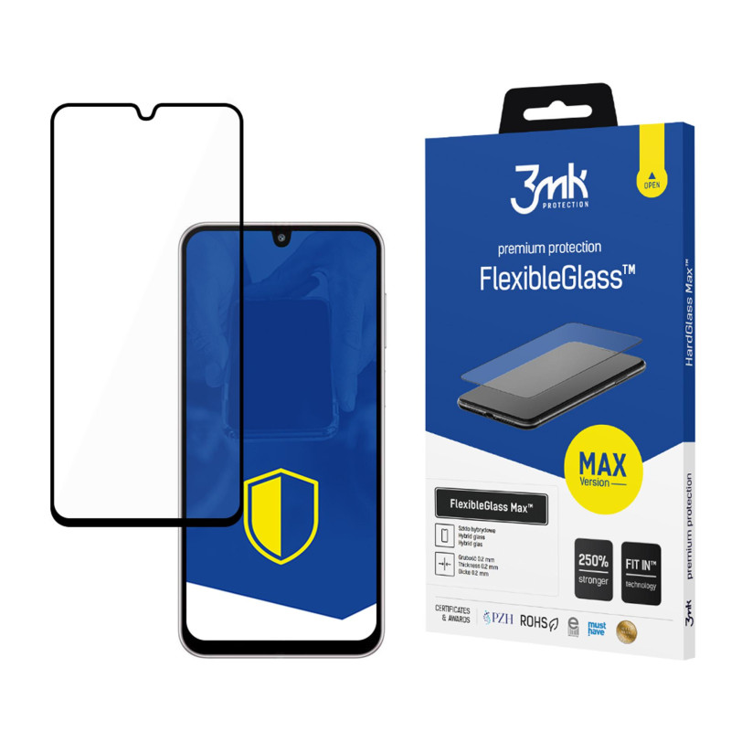 Hibridinis stiklas 3mk FlexibleGlass Max Black, skirtas Samsung Galaxy M16 5G
