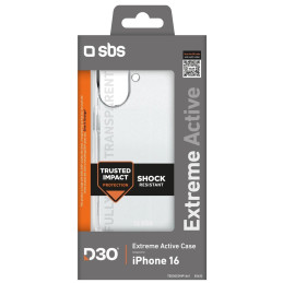 SBS Extreme Active D3O dėklas, skirtas iPhone 16e – skaidrus