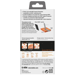 SBS Extreme Active D3O dėklas, skirtas iPhone 16e – skaidrus