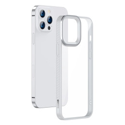 Baseus Crystal Phone Case šarvuotas dėklas, skirtas iPhone 13 Pro su gelio rėmeliu pilkos spalvos (ARJT000413)