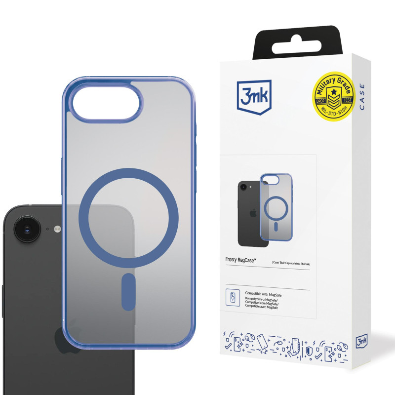 3mk Frosty MagCase, skirtas Apple iPhone 16E - mėlynas