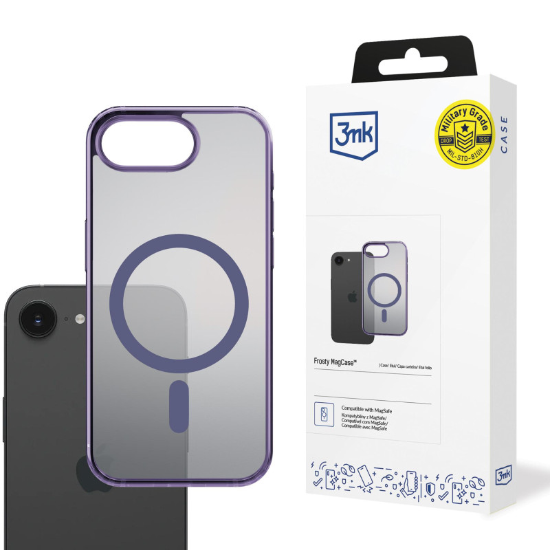 3mk Frosty MagCase, skirtas Apple iPhone 16E - violetinis