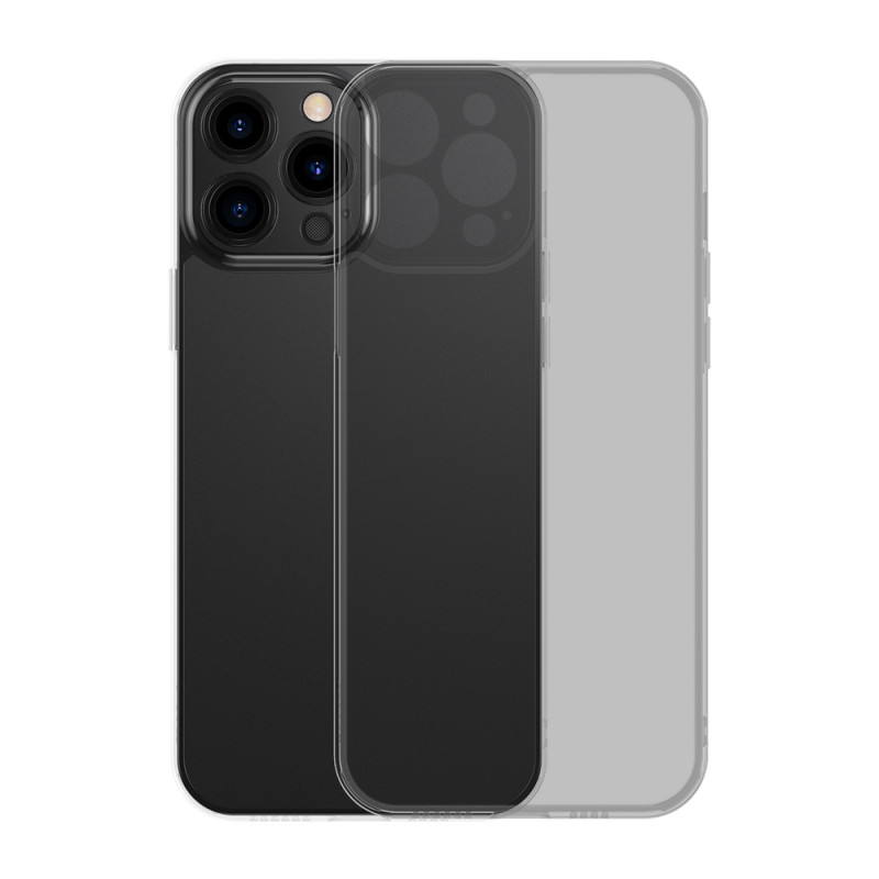 „Baseus“ matinio stiklo dėklo dangtelis, skirtas „iPhone 13 Pro“ standžiam dėklui su juodu gelio rėmeliu (ARWS000401)